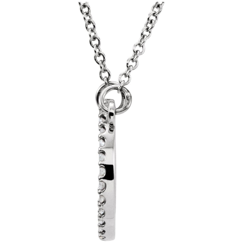 1/5 ct tw Petite Lab Grown Diamond Necklace in 14K White Gold (18... - view 2