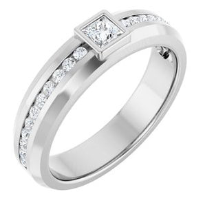 Diamond Wedding Band — 3.25 X 3.25 mm Square (126928)