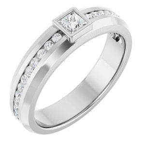 Diamond Wedding Band — 3.25 X 3.25 mm Square (126928)