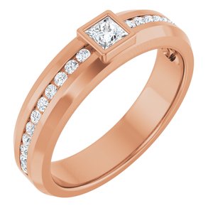 Diamond Wedding Band — 3.25 X 3.25 mm Square (126928) — 14K Rose Gold