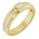 Diamond Wedding Band — 3.25 X 3.25 mm Square (126928) — 14K Yellow Gold