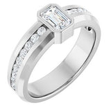 Diamond Wedding Band — 6 X 4 mm Emerald (126928)
