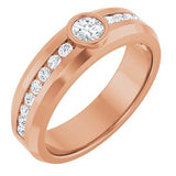 Diamond Wedding Band — 4.1 mm Round (126928) — 14K Rose Gold