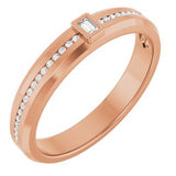 Diamond Wedding Band — 2.25 X 1.5 mm Straight Baguette (126928) — 14K Rose Gold