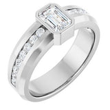 Diamond Wedding Band — 6.5 X 4.5 mm Emerald (126928)
