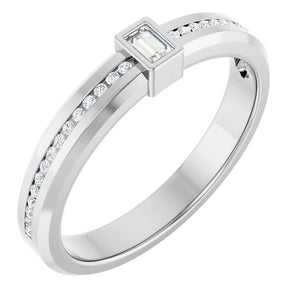 The Stark — Accented 4mm Wedding Band - ViewA