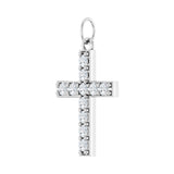 1/2 ct Round Lab Grown Diamond Accented Cross Pendant in 14K Whit... - view 3