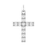1/2 ct Round Lab Grown Diamond Accented Cross Pendant in 14K Whit...