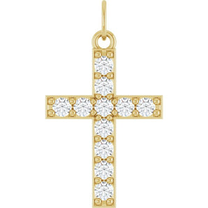 The Jethro — Round Accented Cross Pendant - Yellow