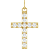 The Jethro — Round Accented Cross Pendant - Yellow