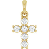 The Esha — Round Accented Cross Pendant - Yellow