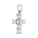 1 ct Round Lab Grown Diamond Accented Cross Pendant in 14K White ... - view 2