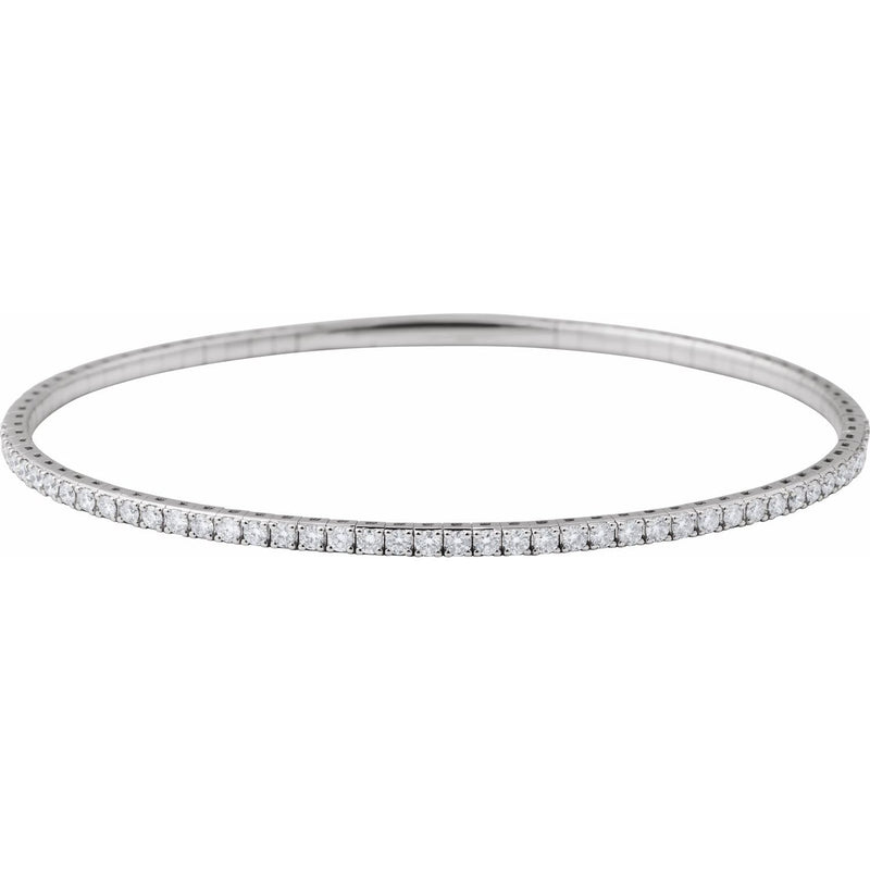 7" Lab Grown Diamond Accented Bracelet in 14K White Gold (1 ct tw...