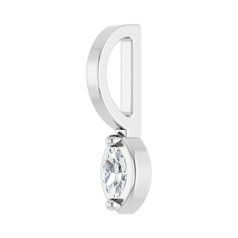 1/8 ct Marquise Lab Grown Diamond Solitaire Pendant in 14K White ... - view 2