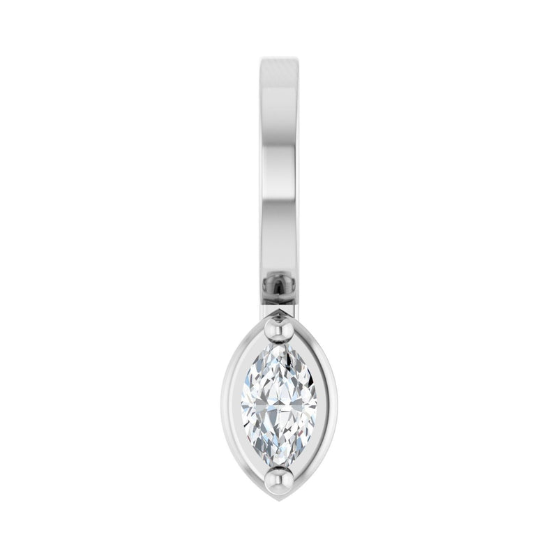 1/8 ct Marquise Lab Grown Diamond Solitaire Pendant in 14K White ...
