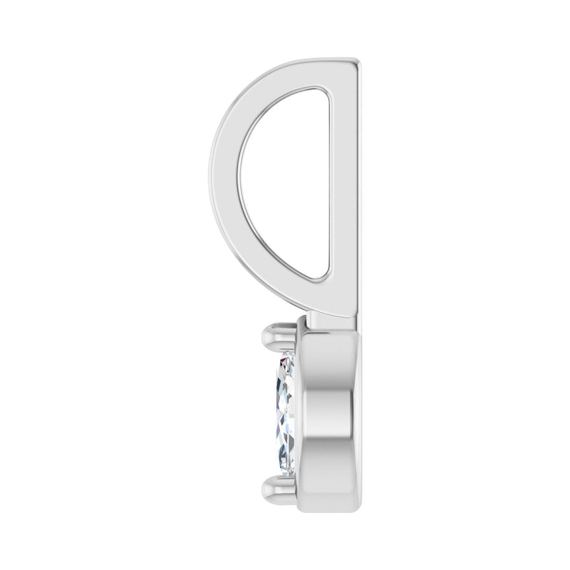 1/8 ct Marquise Lab Grown Diamond Solitaire Pendant in 14K White ... - view 3