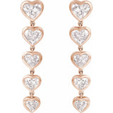 2 3/4 ct tw Heart Lab Grown Diamond Heart Earrings in 14K White G... - view 2