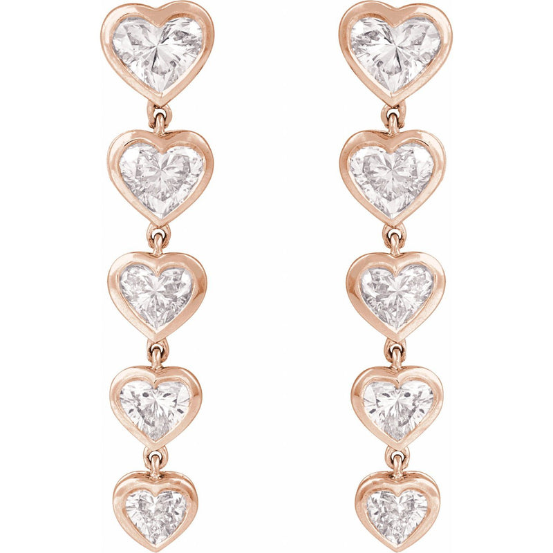 2 3/4 ct tw Heart Lab Grown Diamond Heart Earrings in 14K White G... - view 2