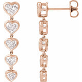 2 3/4 ct tw Heart Lab Grown Diamond Heart Earrings in 14K White G...
