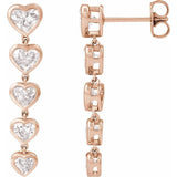 The Halite — Heart Heart Earrings - Rose