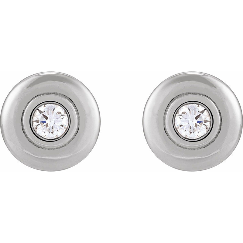 1/2 ct tw Round Lab Grown Diamond Bezel Stud Earrings in 14K Whit... - view 2