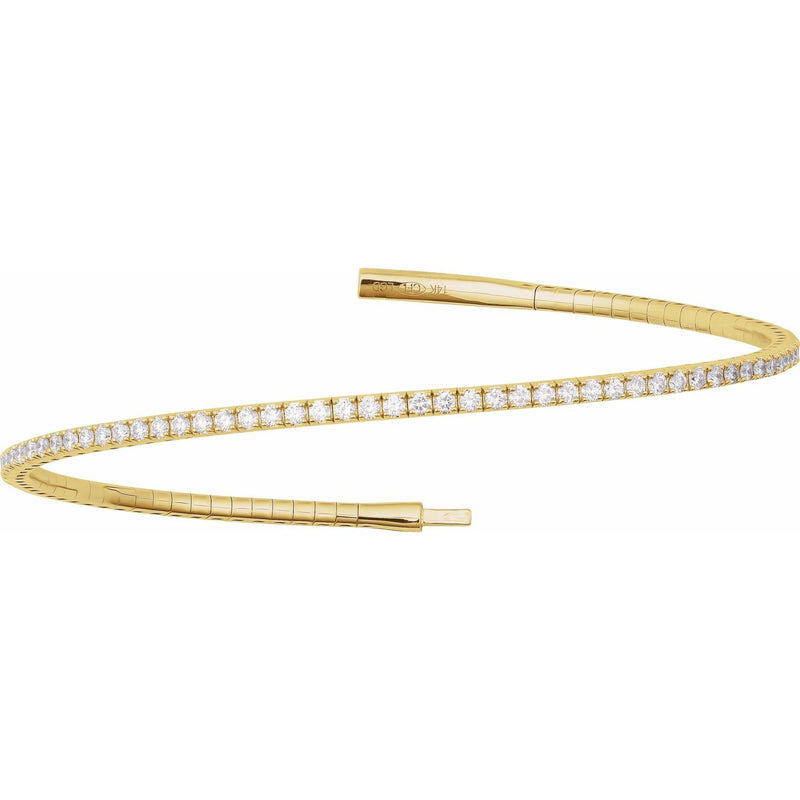 7" Lab Grown Diamond Accented Bracelet in 14K White Gold (1 1/2 c... - view 2