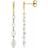 1 1/2 ct tw Marquise Lab Grown Diamond Stud Earrings in 14K White...