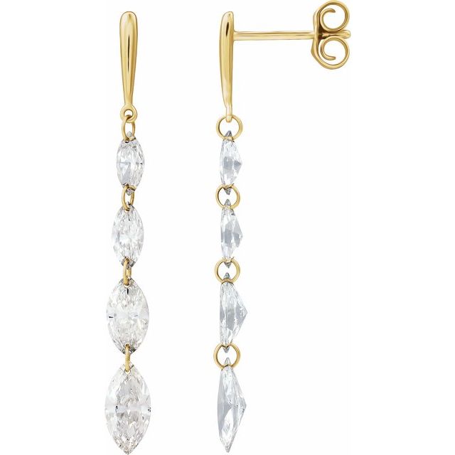 The Seva — Marquise Diamond Earrings - Rose