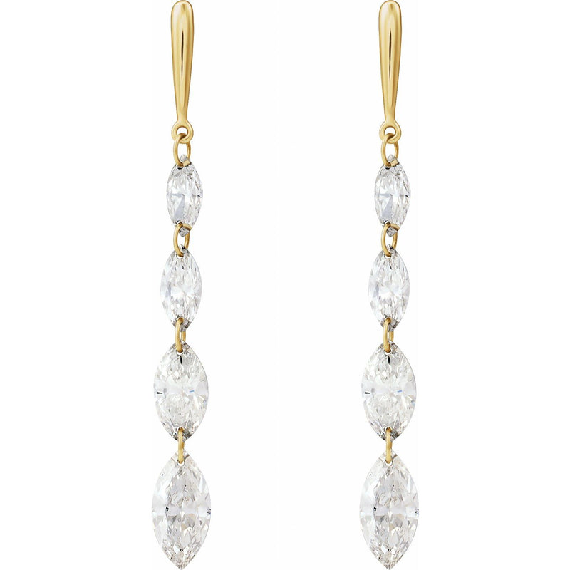 1 1/2 ct tw Marquise Lab Grown Diamond Stud Earrings in 14K White... - view 2