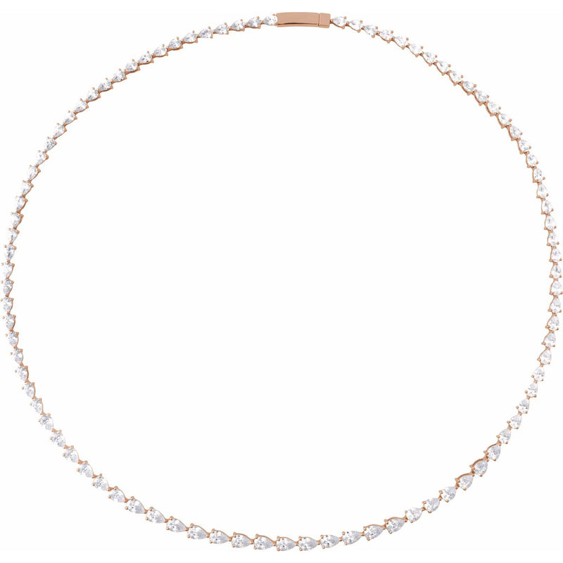 10 ct tw Line Lab Grown Diamond Necklace in 14K White Gold (18")...