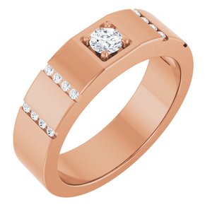 Diamond Wedding Band — 3.75 mm Round (126905) — 14K Rose Gold