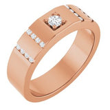 Diamond Wedding Band — 3 mm Round (126905) — 14K Rose Gold
