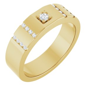 Diamond Wedding Band — 2.5 mm Round (126905) — 14K Yellow Gold