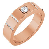 Diamond Wedding Band — 3.5 mm Round (126905) — 14K Rose Gold