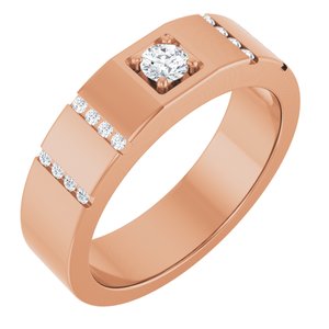 Diamond Wedding Band — 3.5 mm Round (126905) — 14K Rose Gold