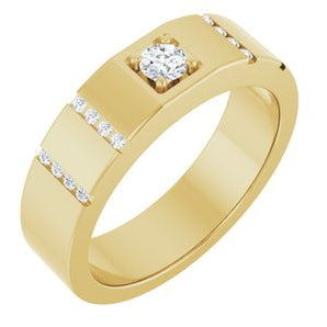 Diamond Wedding Band — 3.5 mm Round (126905) — 14K Yellow Gold