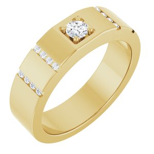 Diamond Wedding Band — 3.5 mm Round (126905) — 14K Yellow Gold