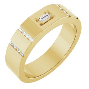 Diamond Wedding Band — 3.25 X 1.5 mm Straight Baguette (126905) — 14K Yellow Gold