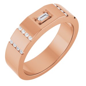 Diamond Wedding Band — 3.25 X 1.5 mm Straight Baguette (126905) — 14K Rose Gold