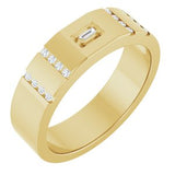 Diamond Wedding Band — 2.5 X 1 mm Straight Baguette (126905) — 14K Yellow Gold