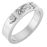 Floral Diamond Wedding Band — 1.3 mm Round (127029)