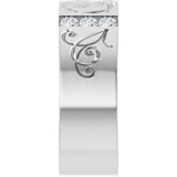 The Helix — Accented Floral 3mm Wedding Band - view 4