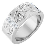 Floral Diamond Wedding Band — 2.75 X 2.75 mm Square (127029)