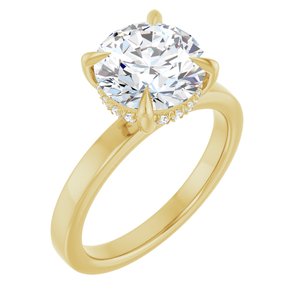 The Blaise — Hidden Halo Engagement Ring — Yellow Gold