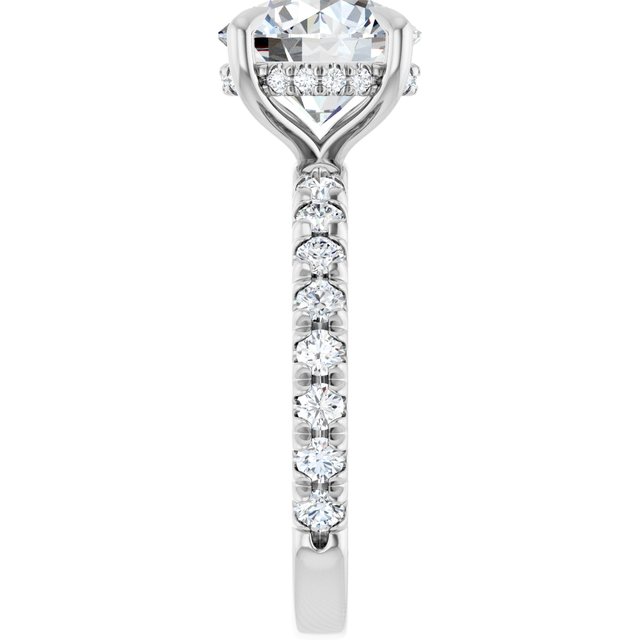 The Raya — Round Hidden Halo Engagement Ring - ViewD