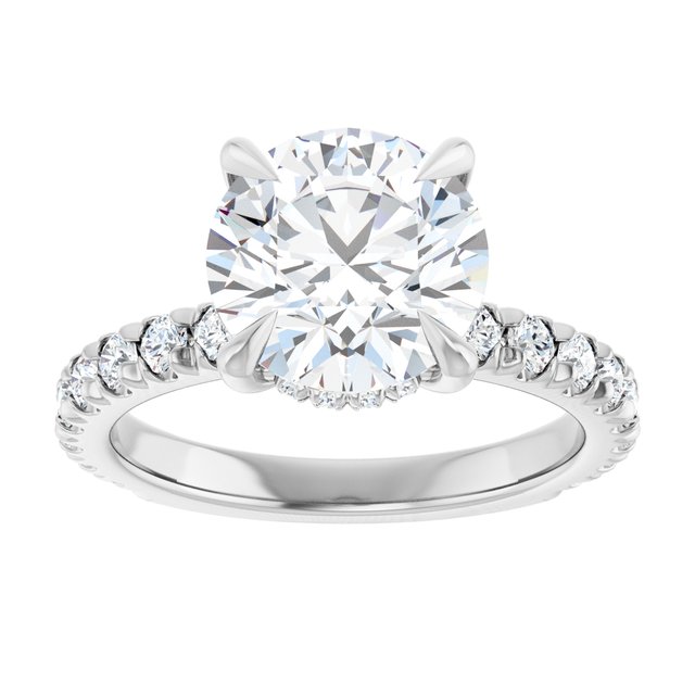 The Raya — Round Hidden Halo Engagement Ring - ViewC