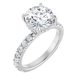 The Raya — Round Hidden Halo Engagement Ring - White - ViewA