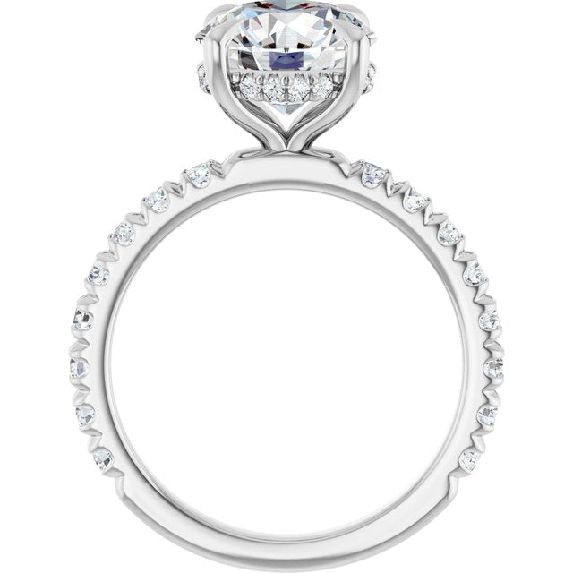 The Raya — Round Hidden Halo Engagement Ring - ViewB