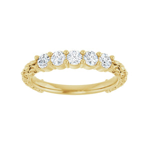 1/2 ct tw Five-Stone Lab Grown Anniversary Band in 14K White Gold... - view 3