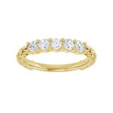 1/2 ct tw Five-Stone Lab Grown Anniversary Band in 14K White Gold... - view 3